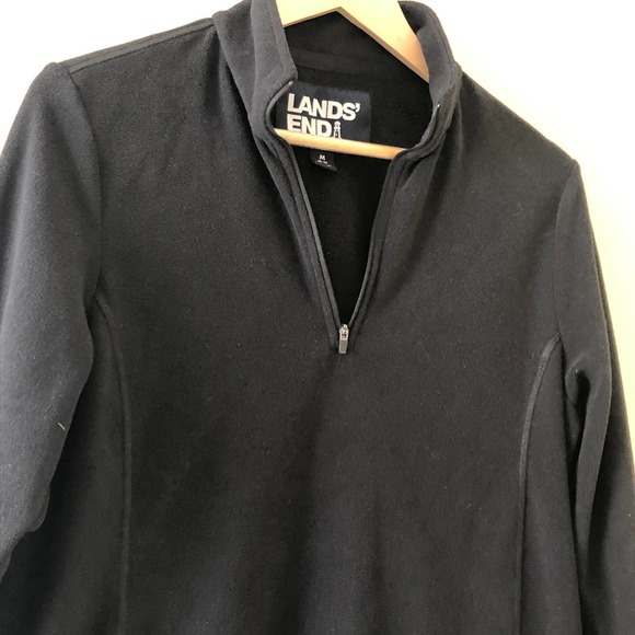Lands' End Fleece Quarter Zip Black Size M - Picture 1 of 7